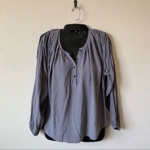 Ulla Johnson Gray 100% Silk Blouse Size 8